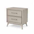 Nachttisch mit 2 Schubladen aus Holz Beige