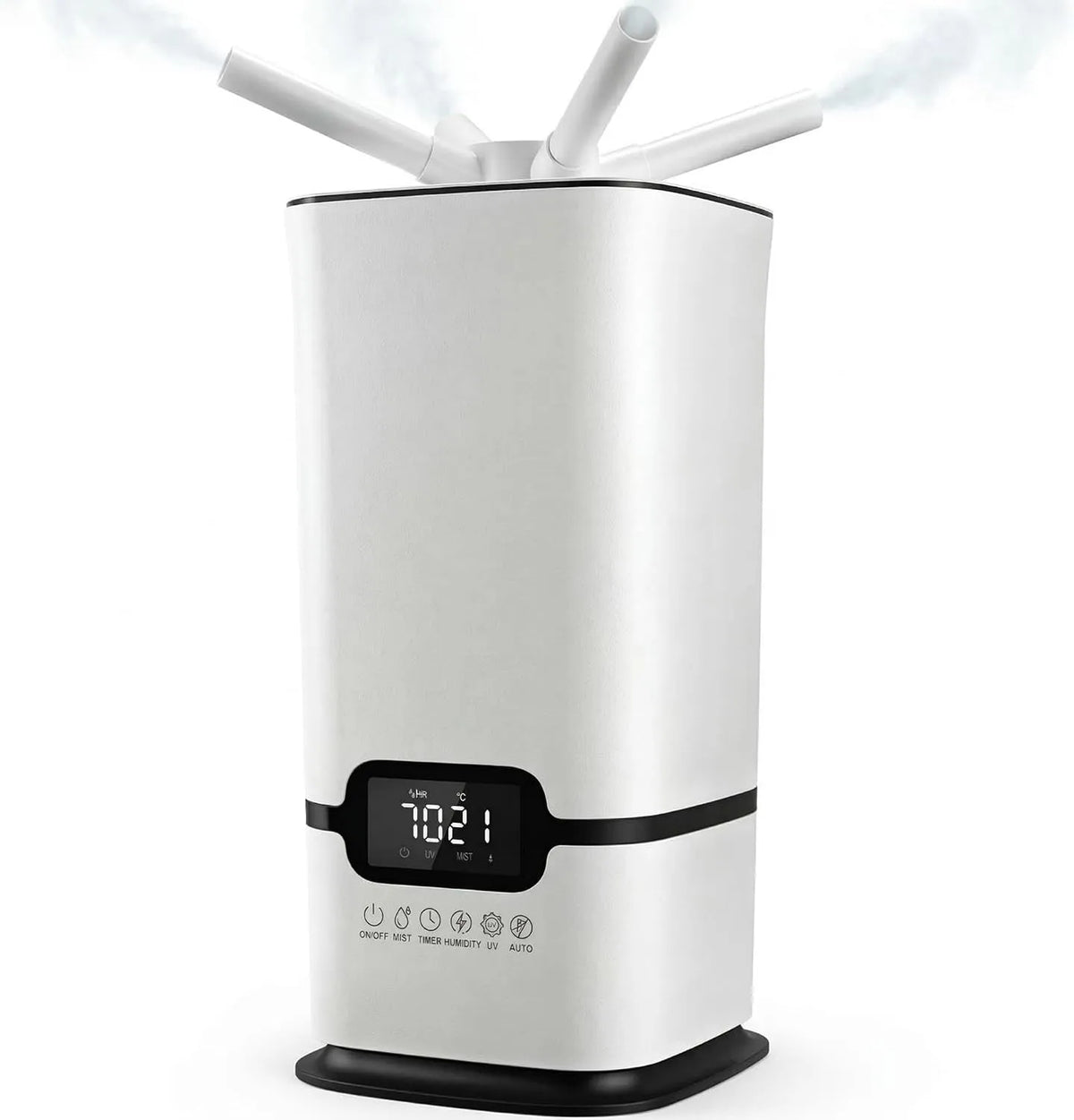 Luchtbevochtiger, 16L, Grote Capaciteit met 3 Kernen Atomizer, Top-fill & Hygrostaat, Verrijdbaar