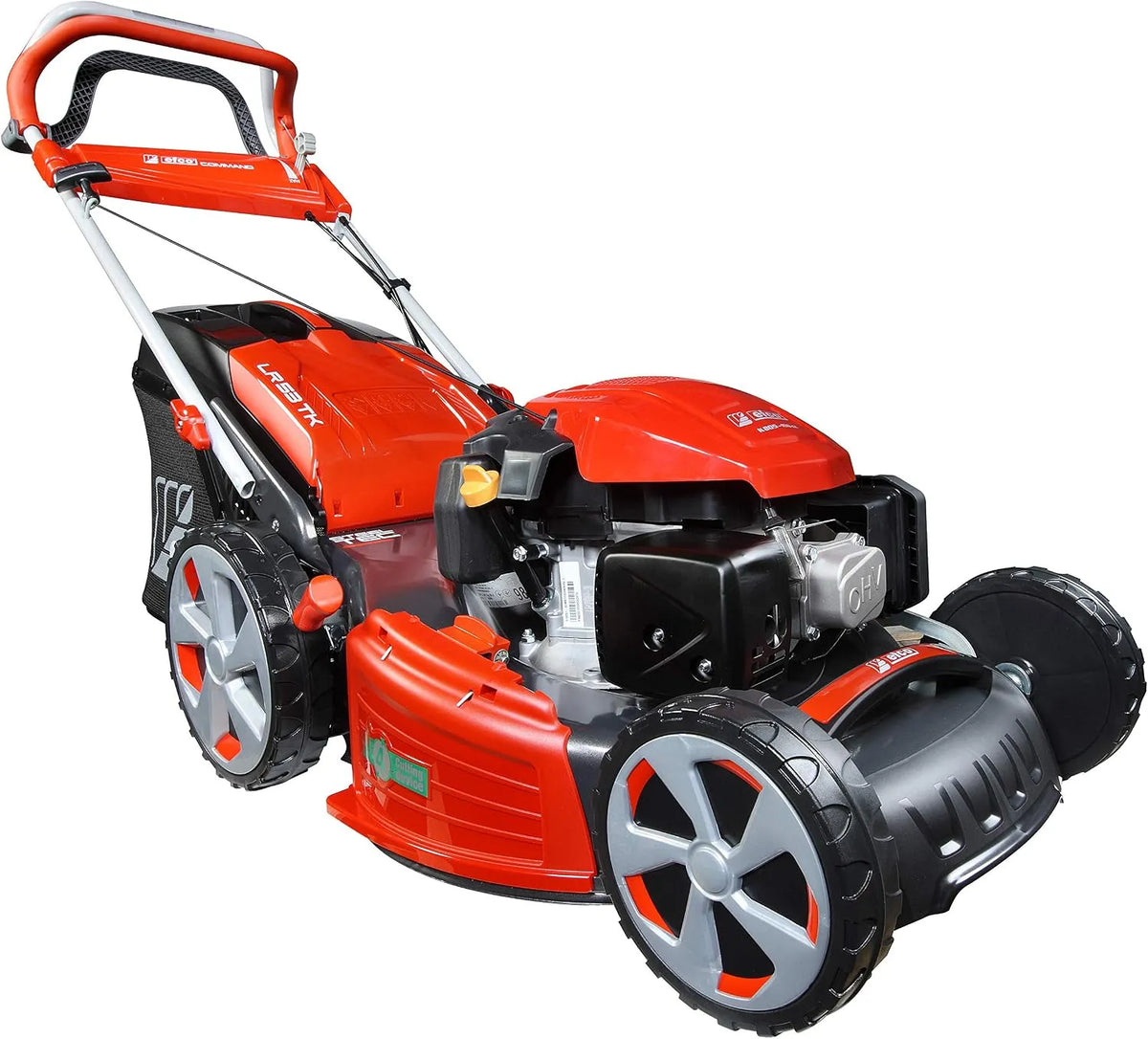 196cc, model LR53TK, model K805, efco LR53TK all Road Plus 5, zelfrijdende grasmaaier 4-in-1 motor EMAK K805, OHV cilinderinhoud 196cc