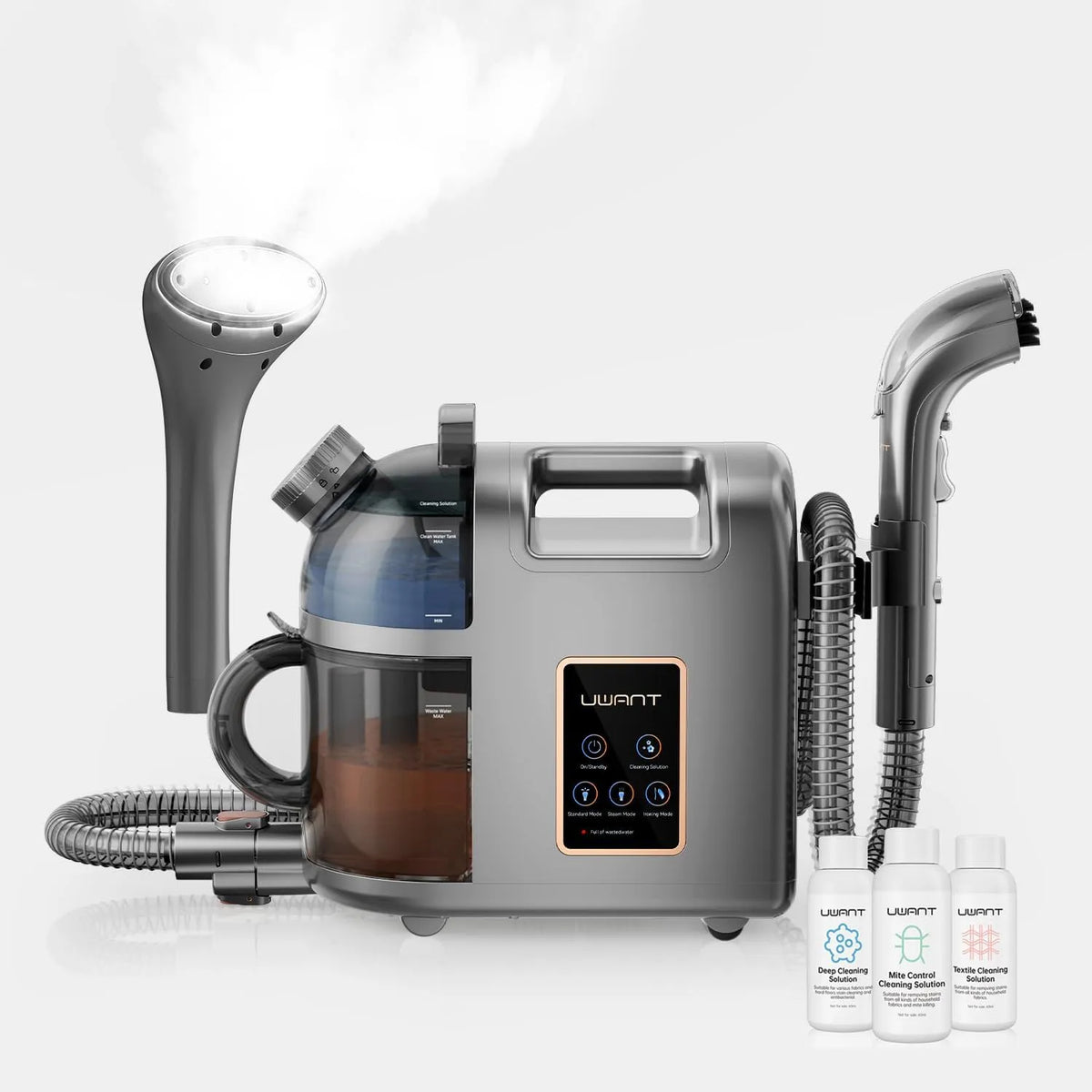 Stoomreiniger B200 met 1900 W, 99°C, 12000Pa, 1500ml, 200 ml, 4 modi, aanraakbediening en waterreservoir