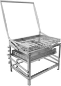 Ergocar Houtskoolgrill Outdoor Multifunctioneel Draagbaar Draaibaar In Hoogte Verstelbaar 4-Tier Houtskoolbak Ideaal Voor Outdoor Roken met 24 uur