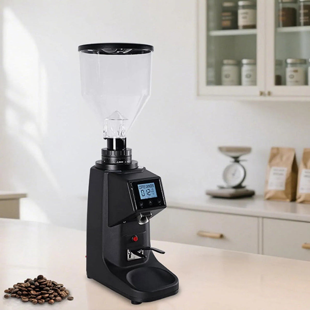 Molen, Commerciële koffiemolen, aanraakbediening, zwart-LargeWarehouse, 60mm