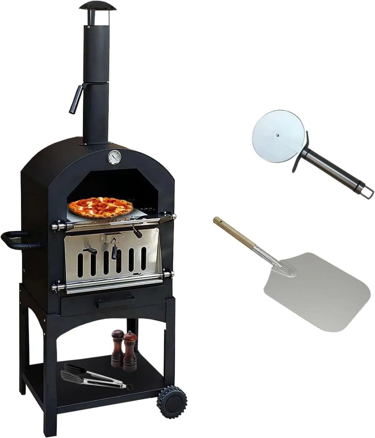 Inbouwoven met mobiele uitvoering, compact ontwerp en voor buitengebruik, Pizzaoven Buiten Pizza