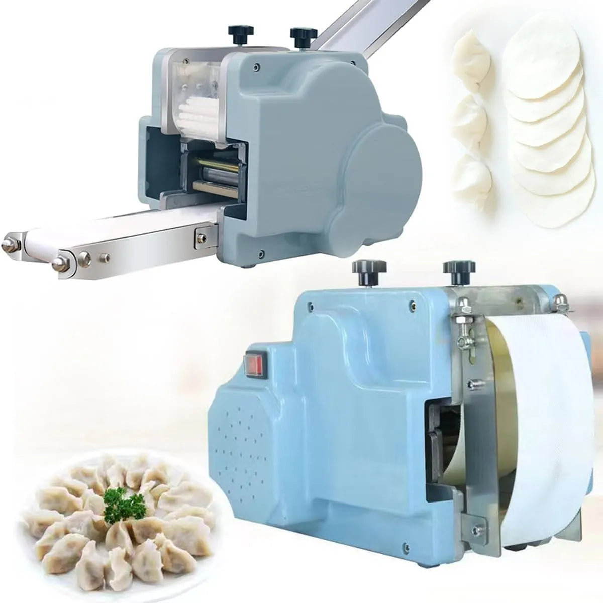 Skin Maker Machine, 120 W, 70 mm, RVS deeg sheeter voor loempia's, pierogi, ravioli
