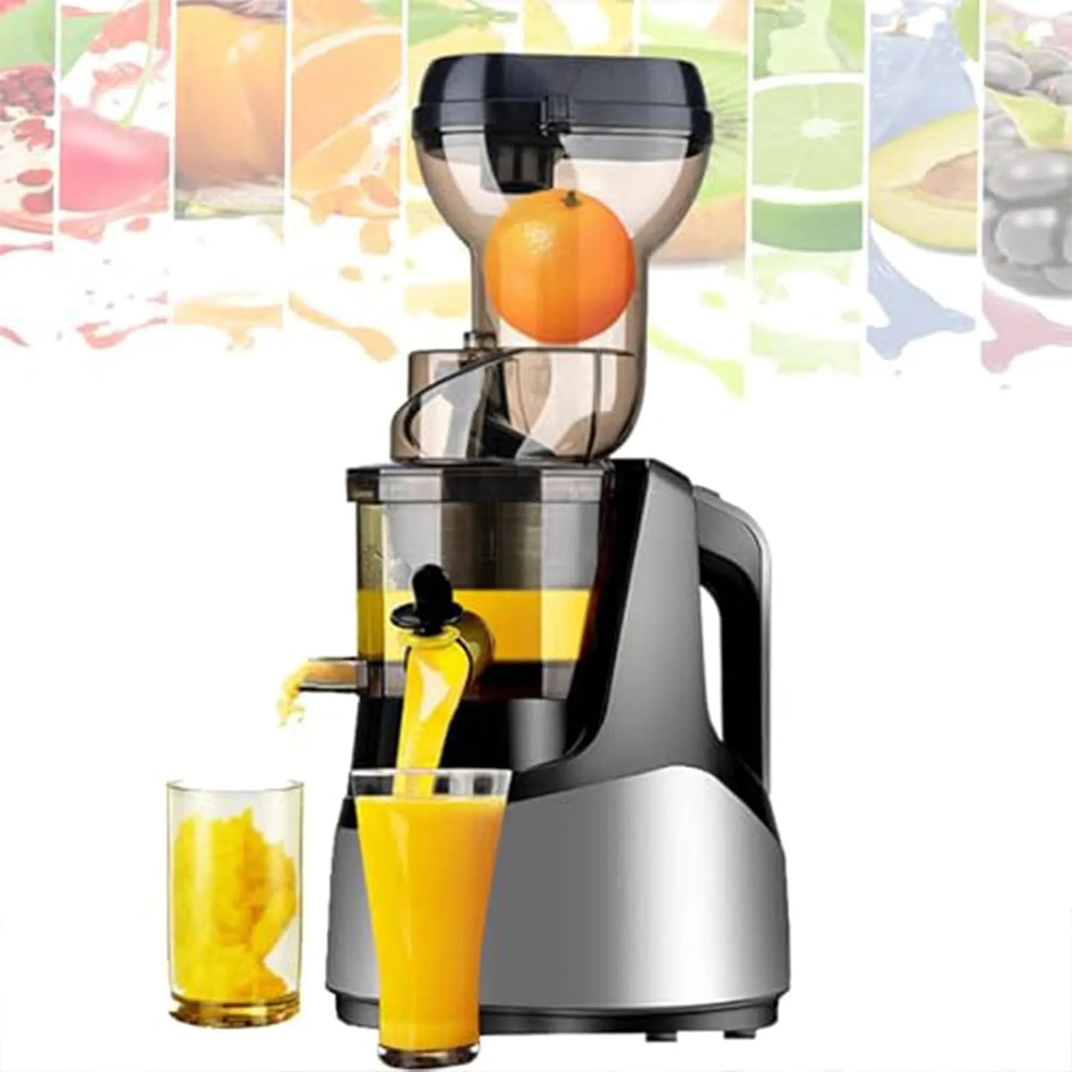 Automatische sapcentrifuge, Automatische sapcentrifuge, eenvoudig te monteren en schoon te maken, draagbare fruit- en groenteafzuiger, compacte