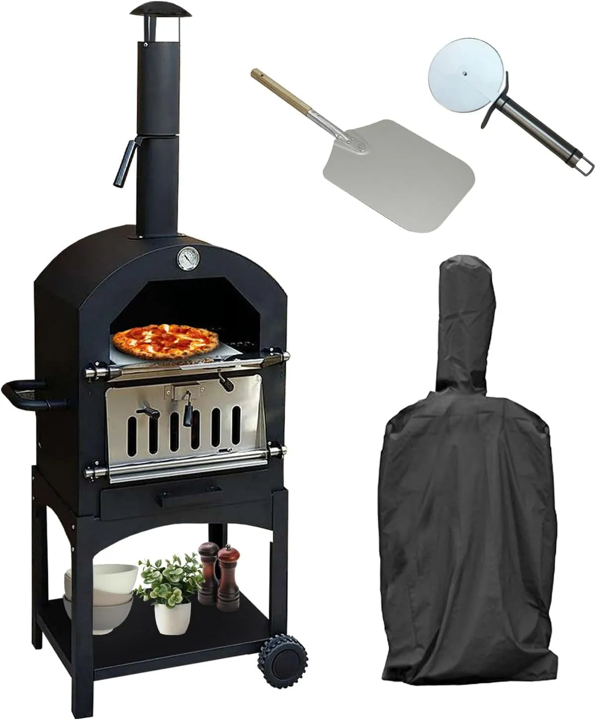 Inbouwoven, Gourmet180Cm, T-Mech kukoo Outdoor Pizza Oven Bbqaccessories Regenhoes, Gourmet180Cm