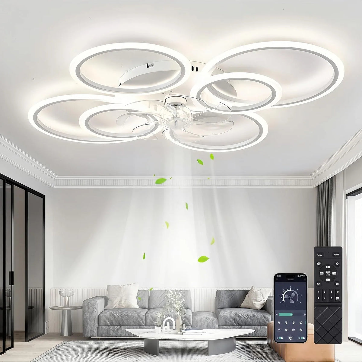 Ventilator met 85 W, 100cm, 6 Snelheden, 100 x 13 cm, 2 uur, timer, afstandsbediening en geluidsarme werking