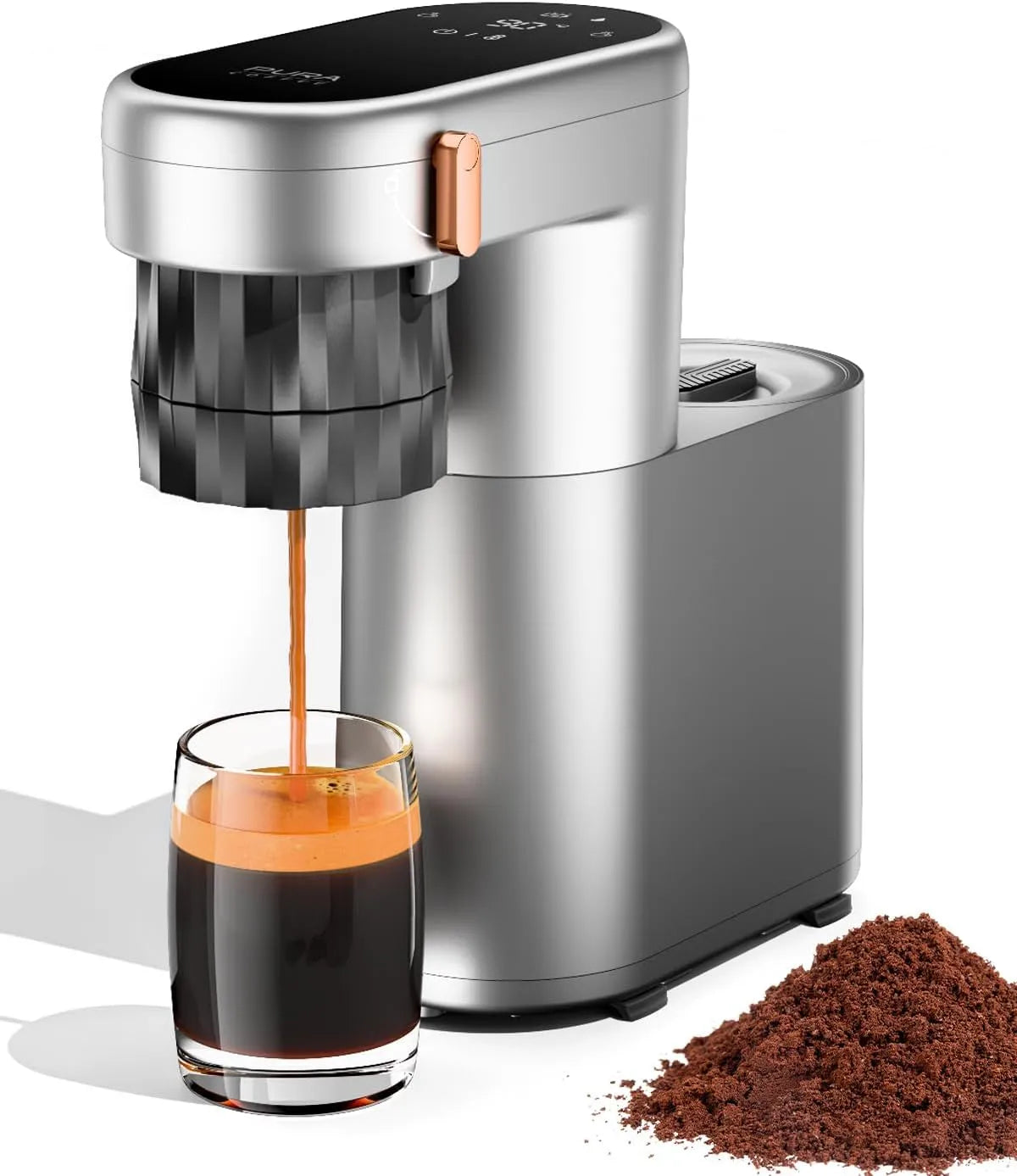 Espressomachine, aanraakbediening, instelbare temperatuur 85-95 °C, draagbaar accu-koffiezetapparaat, Compacte espressomachine, compact formaat