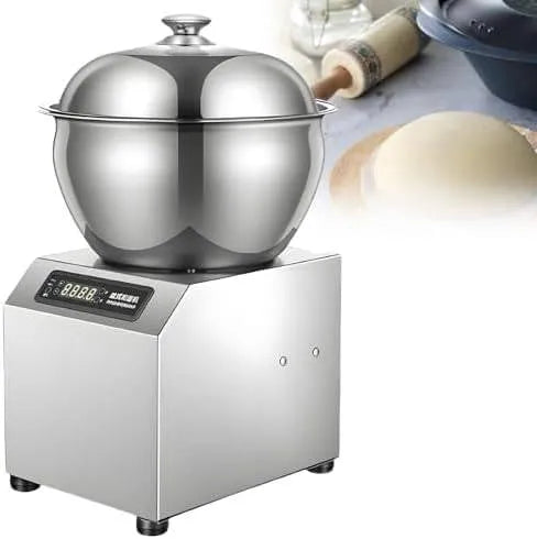 Commerciële spiraaldeegmenger 2200 W 1400rpm elektrische spiraalkneder met dubbele rotatie met 2200 W, 5KG, 5-10 minuten, 0-30 minuten, TIMER en RVS