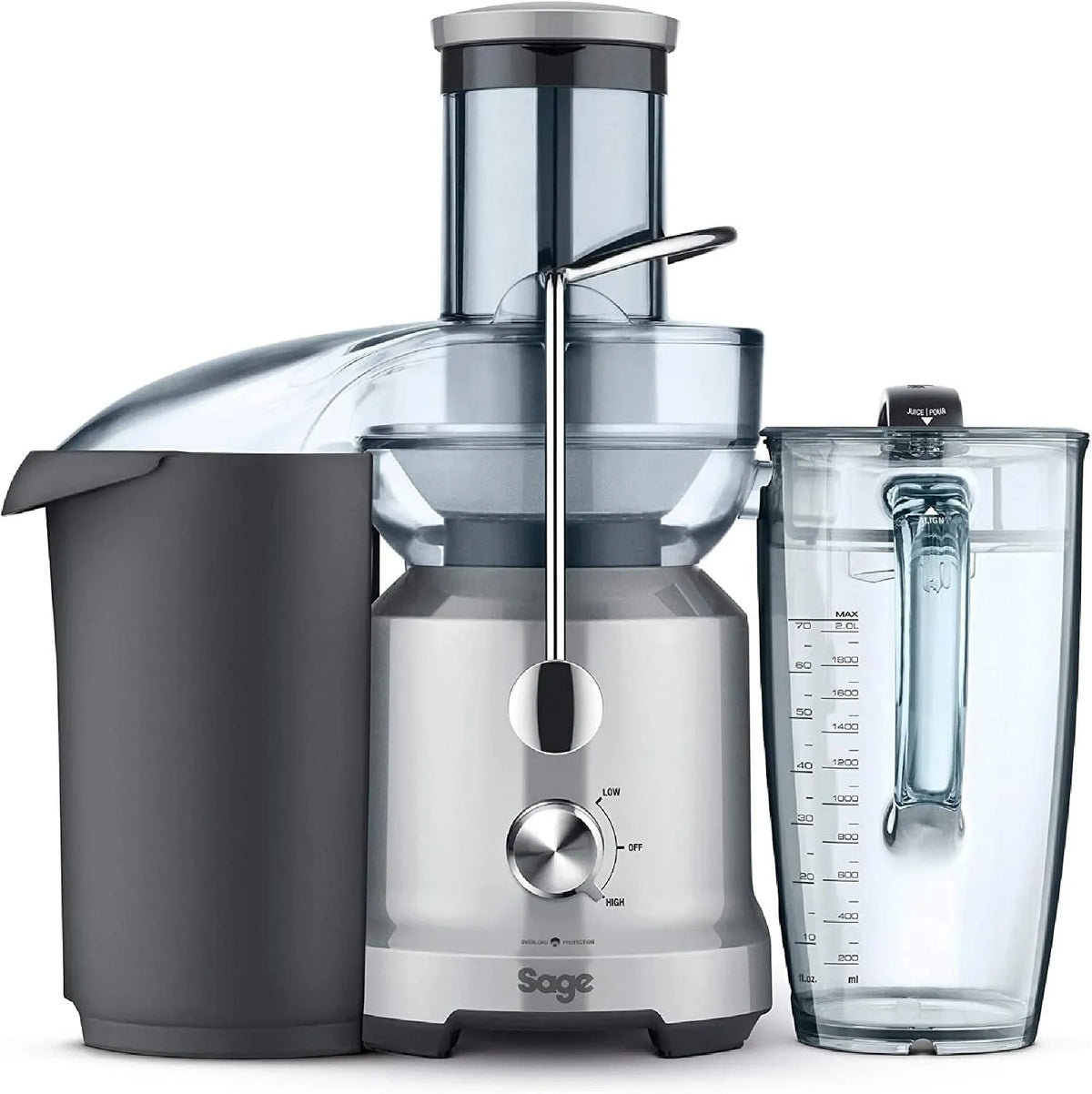 Sage The Nutri Juicer Cold met 1250 W, 2L en zilver, Sapcentrifuge voor Groenten en Fruit