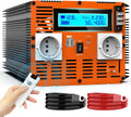 Spanningsomvormer, USB, 2 x 3,4 A, Omvormer Zuivere Sinus 12V naar 230V 4000 W Spanningsomvormer