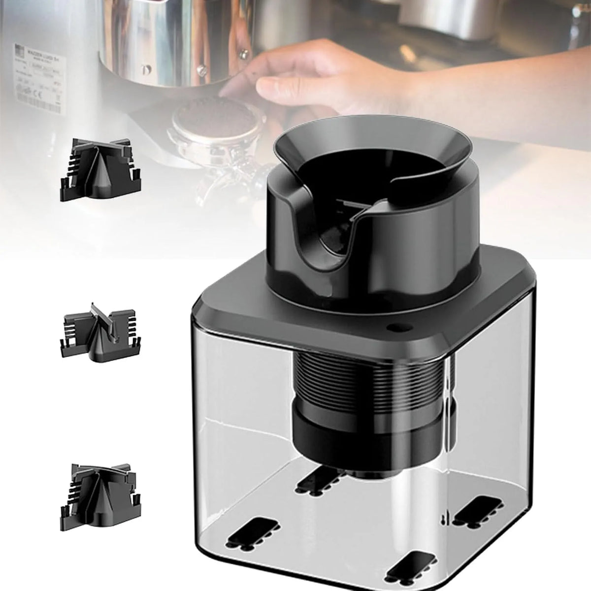 Espressomachine, Portafilter reinigingsmachine, automatische 30 W klopbox, anti-valse aanraaksensor en portafilterborstel, professionele