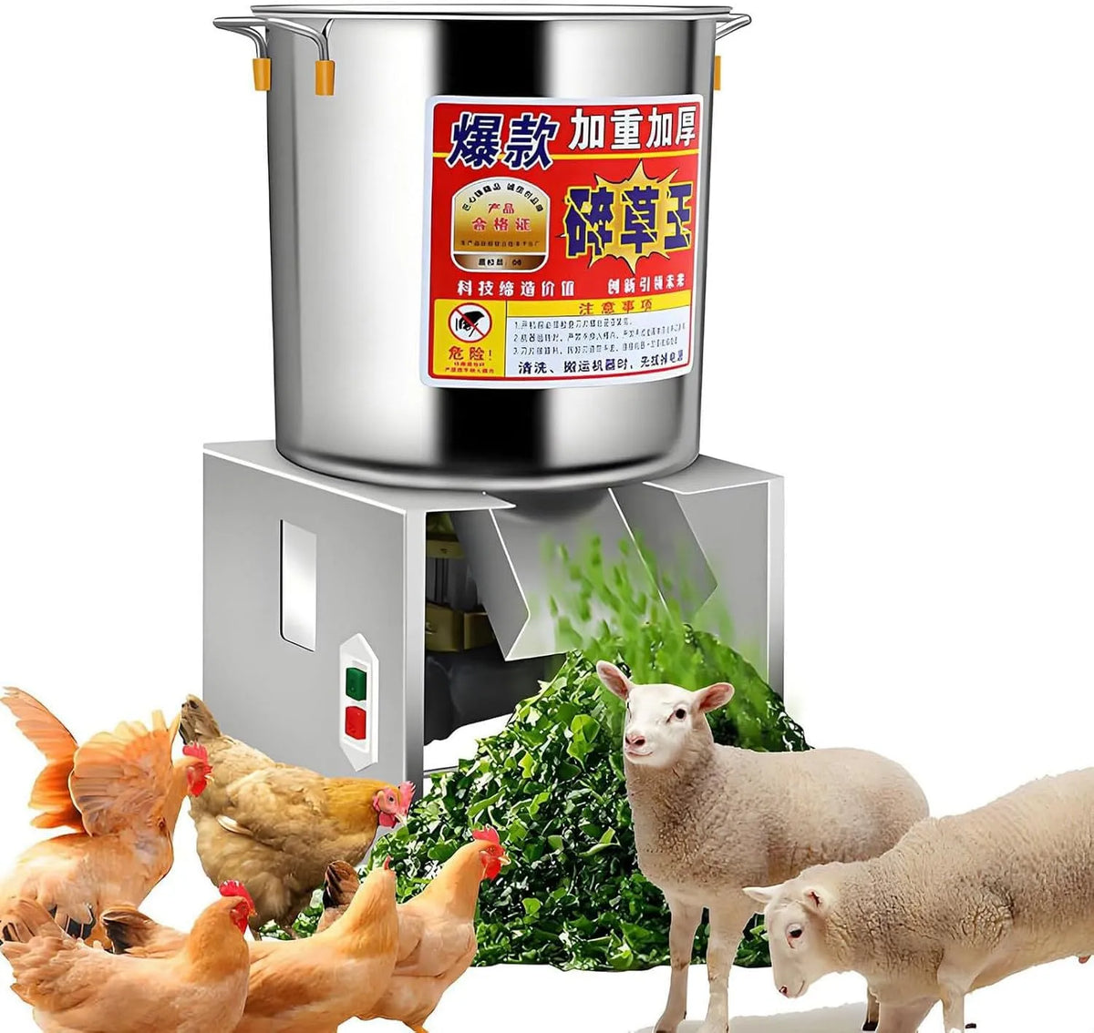 Keukenmachine met 1800 W, 3500 RPM, 50-120 kg, 16,5 cm en RVS