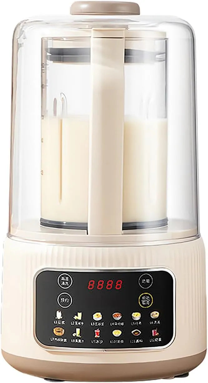 Met geluiddichte afdekking, 1,75 l, 6-in-1 met geluiddichte afdekking, zelfreinigend en warm houden voor notenmelk, soep, timer, Automatische