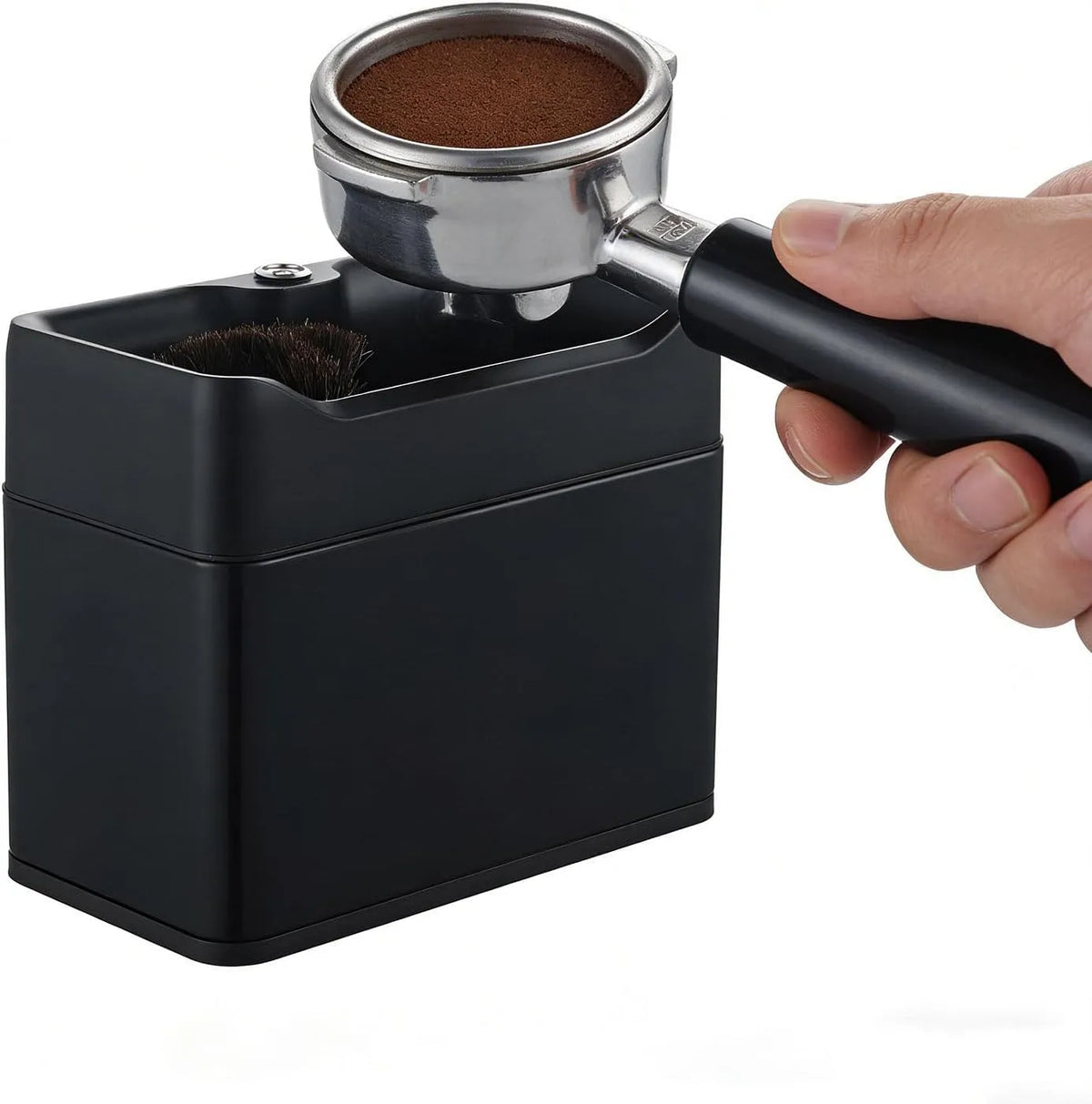 Machine, 58mm, zilveren afwerking, automatische reinigingsmachine voor koffiedik