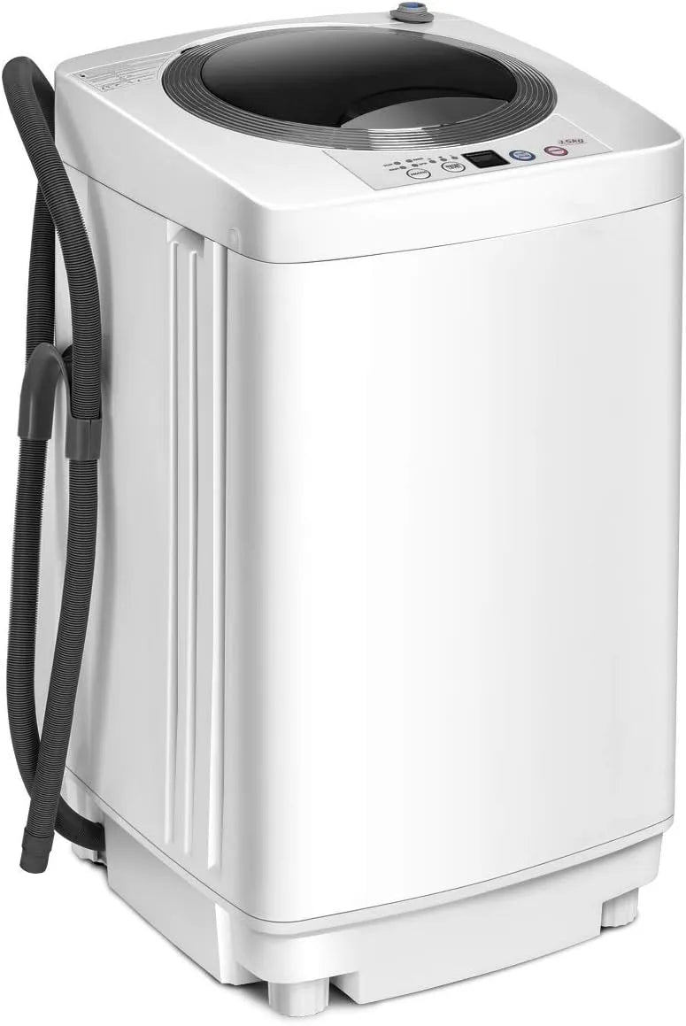 Wasmachine met 3,5 kg, 240 W, 6 programma's, digitaal display en wit