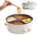 Multifunctionele Stoofpot Met Vier Roosters met 380 x 380 x 240 mm, 2000 W, 6 l, 500 W, 1000 W, regelbare thermostaat, RVS en wit