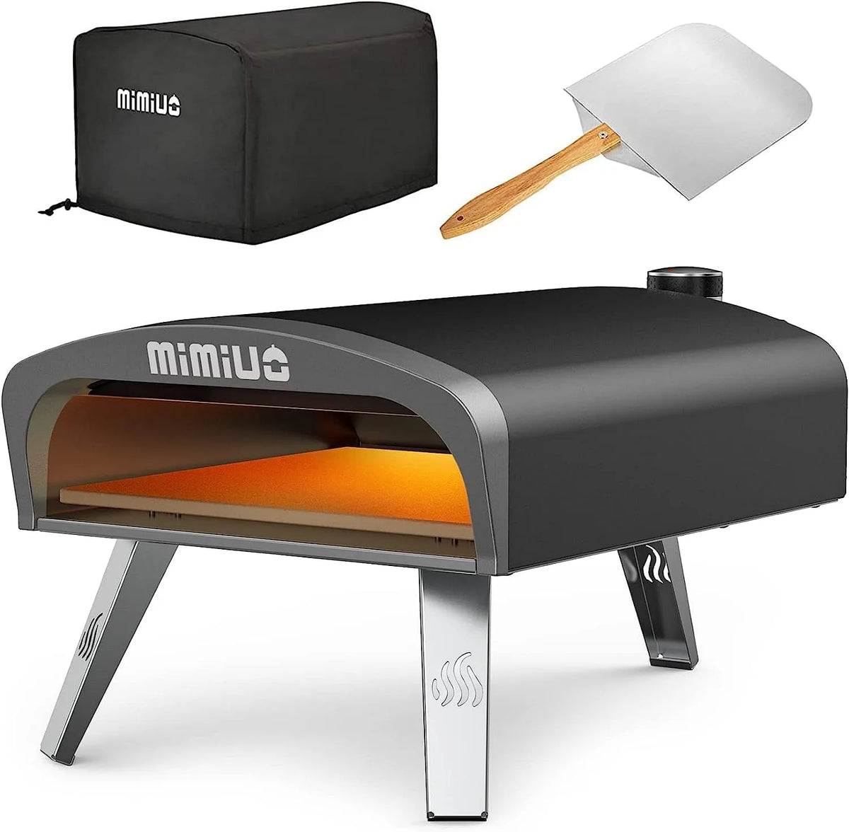 Inbouwoven, Professionele Pizza Kachel met 33 cm Pizza Stone, Draagbare Propaan Pizza Ovens voor Buiten