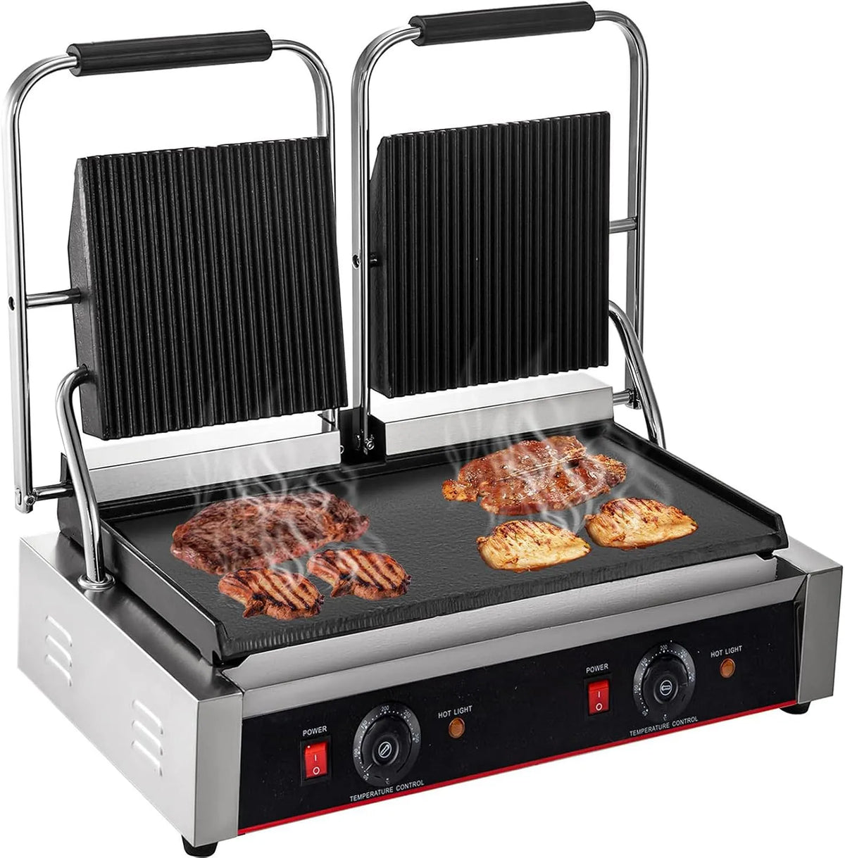 Barbecue, aanrecht kookplaat platte bovenkant keukengrill, Commerciële elektrische bakplaat RVS grill BBQ