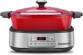 Slowcooker, 6-in-1 slowcooker, programmeerbare afneembare emaille stoofpan, langzaam koken, stomen met stoom, 5,5 l multikoker, keramische