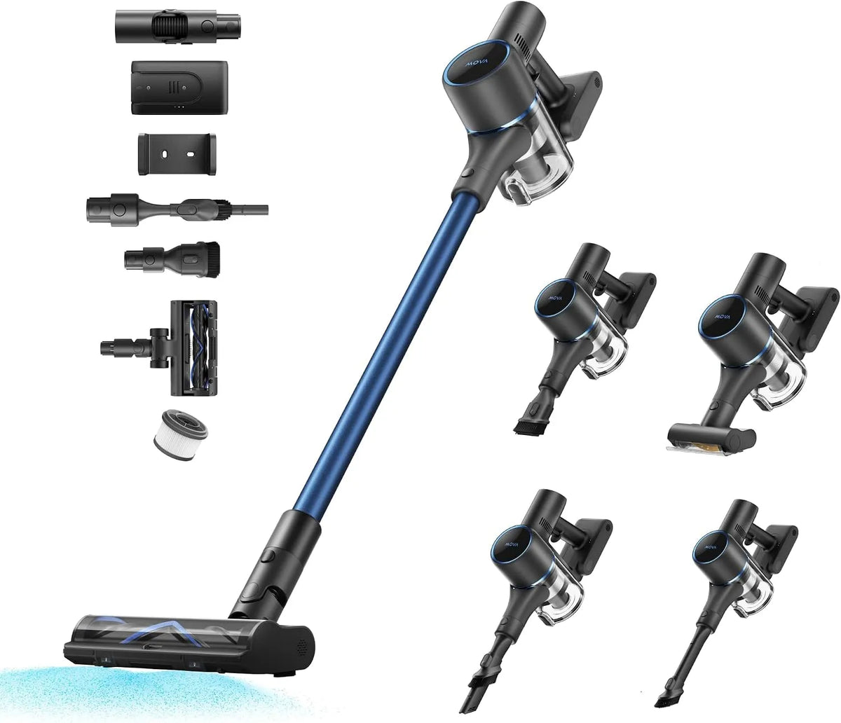 Oppervlakteborstel, Mova S4 S4, anti-tangle, LED display, multi-surface borstel, draadloos Stick Vacuum reiniger, carpets, hard floors, maximum