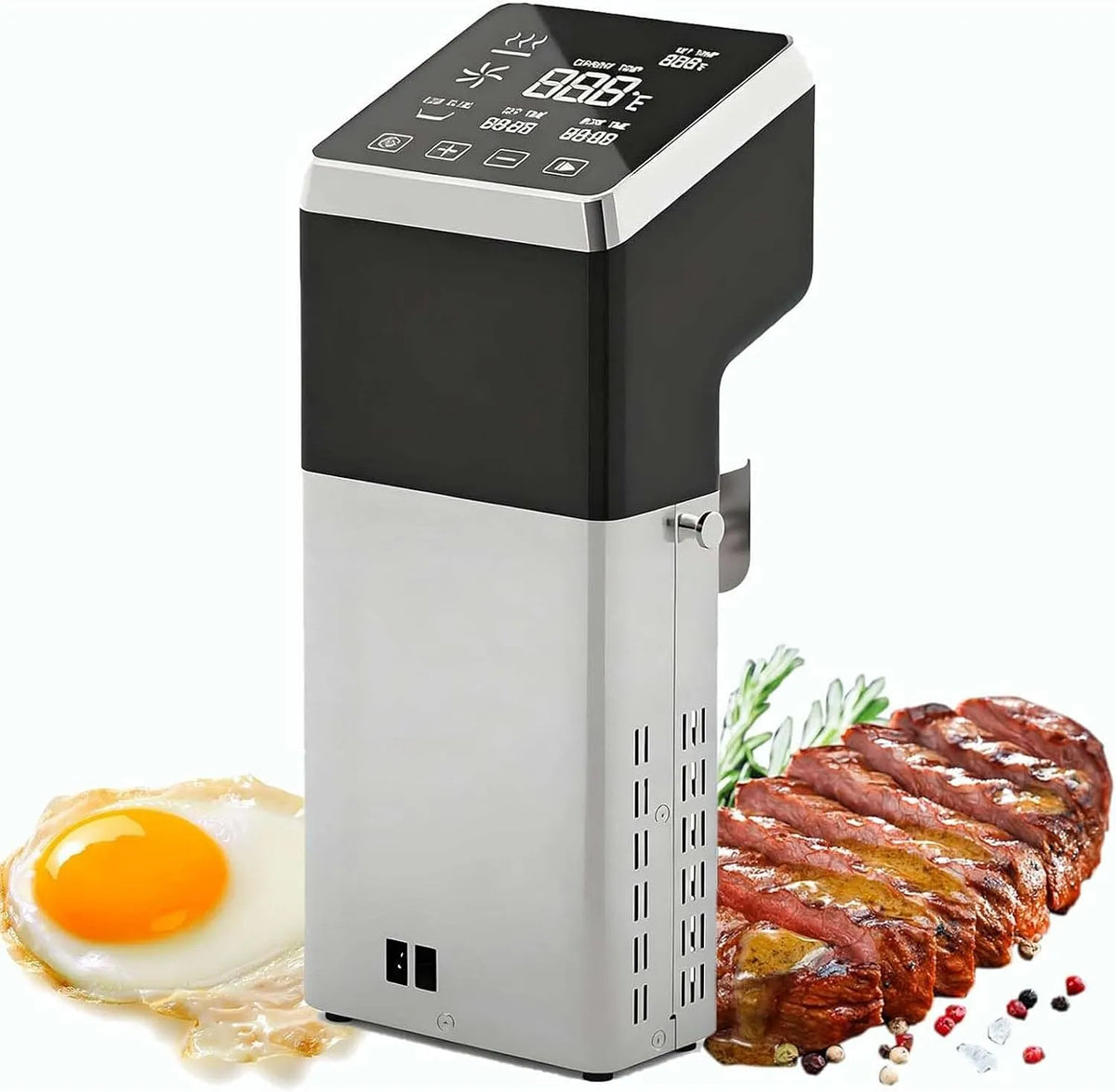 En krachtige pomp, 1600 W sous-vide-dompelcirculator met temperatuurregeling tot op ±0,1°C, groot aanraakbediening, snelle opwarming en krachtige pomp