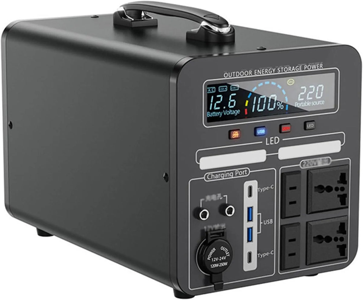 600 W, 600 W 220V Mobiele buitenvoeding Draagbare energieopslag Lithiumbatterij met grote capaciteit Camping Zelfrijdende tourkraam Auto-noodgeval