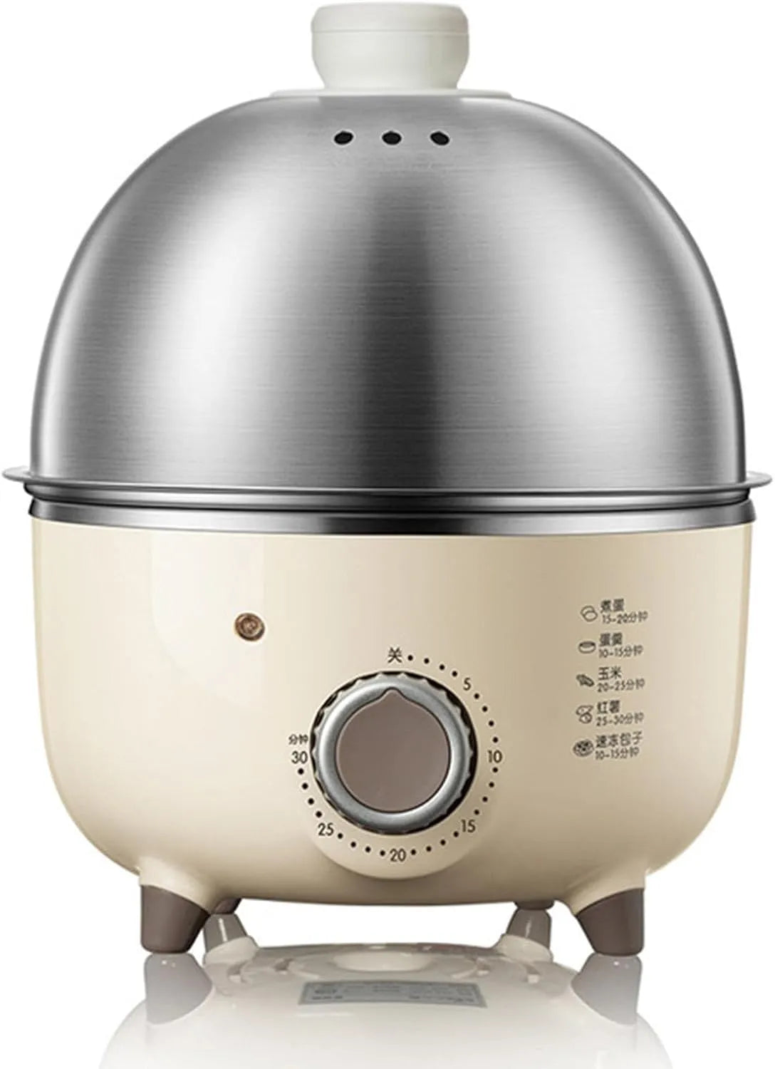 Slowcooker, 360 W elektrische, timer, roestvrijstalen stoompan voor 7 eieren, automatische anti-droog brandwond ontbijtkoker, compacte multicooker