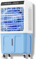 Mobiele airconditioner en Luchtkoeler met 3 snelheden, 40L, afstandsbediening, digitaal display, waterreservoir, oscillatiefunctie, dubbel tanksysteem