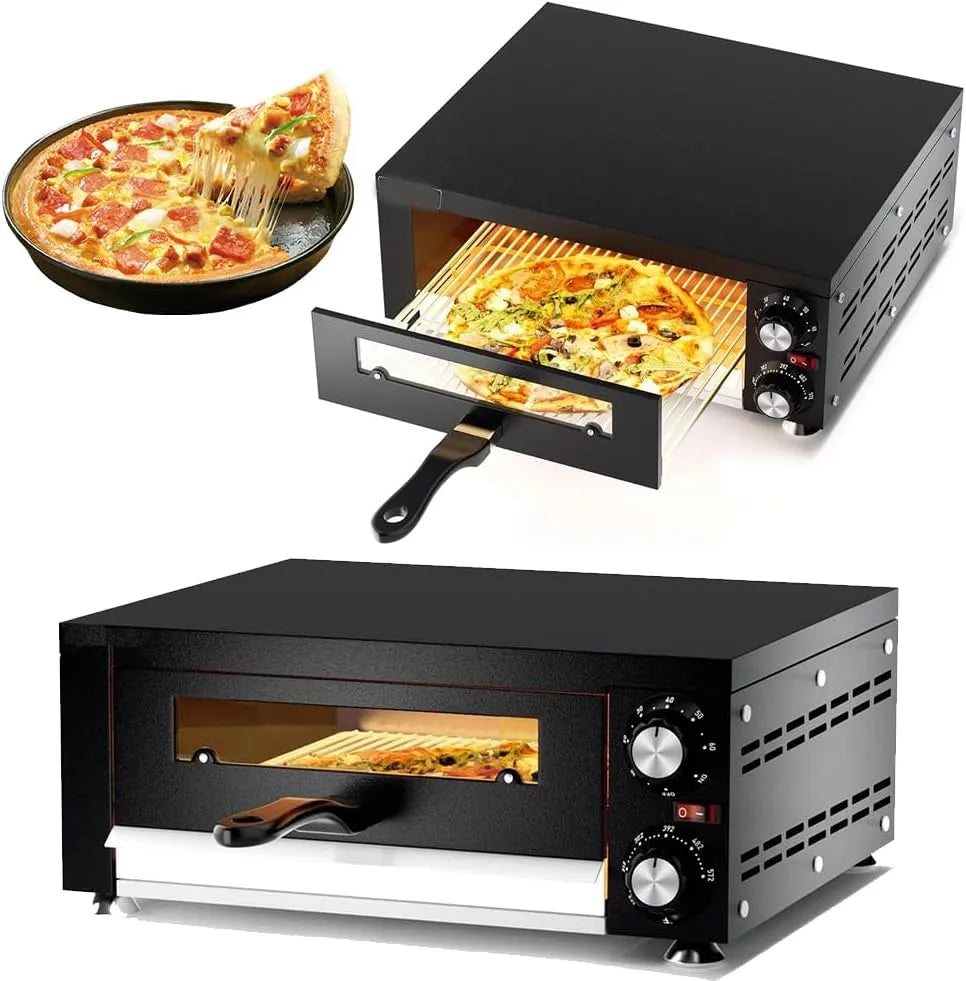 Tafel, 12 Inch, 60 Minuten, Timer, 1200 W Elektrische Pizzaoven Op Aanrecht, Pizzamaker Op Tafel