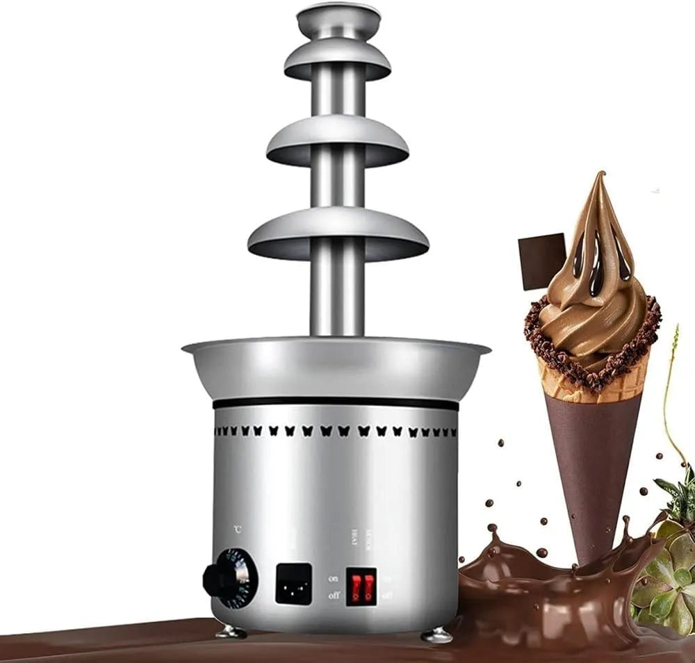 Barbecue met likeuren 4tier, 4/5/6/7 lagen commerciële roestvrijstalen saus smeltpot, grote capaciteit chocoladefondue waterval voor BBQ-saus