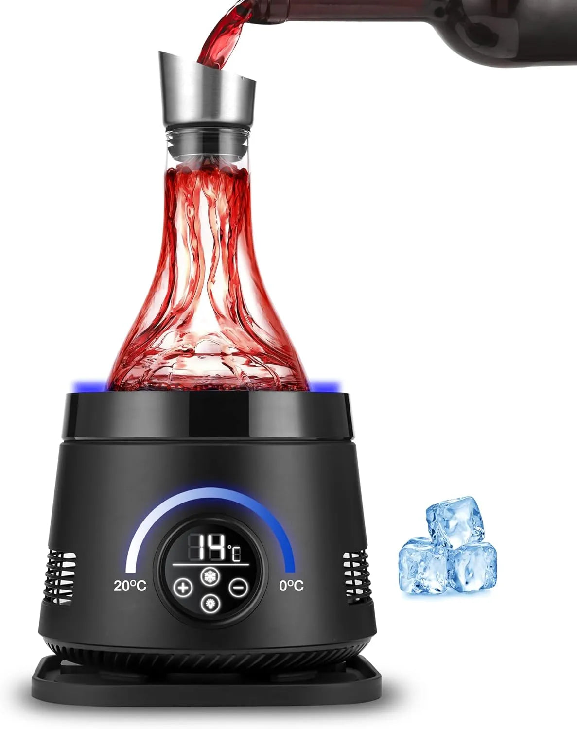 Wijnkaraf met 1,5L, 24 uur en regelbare thermostaat, 1,5L flessenkoeler en karaf