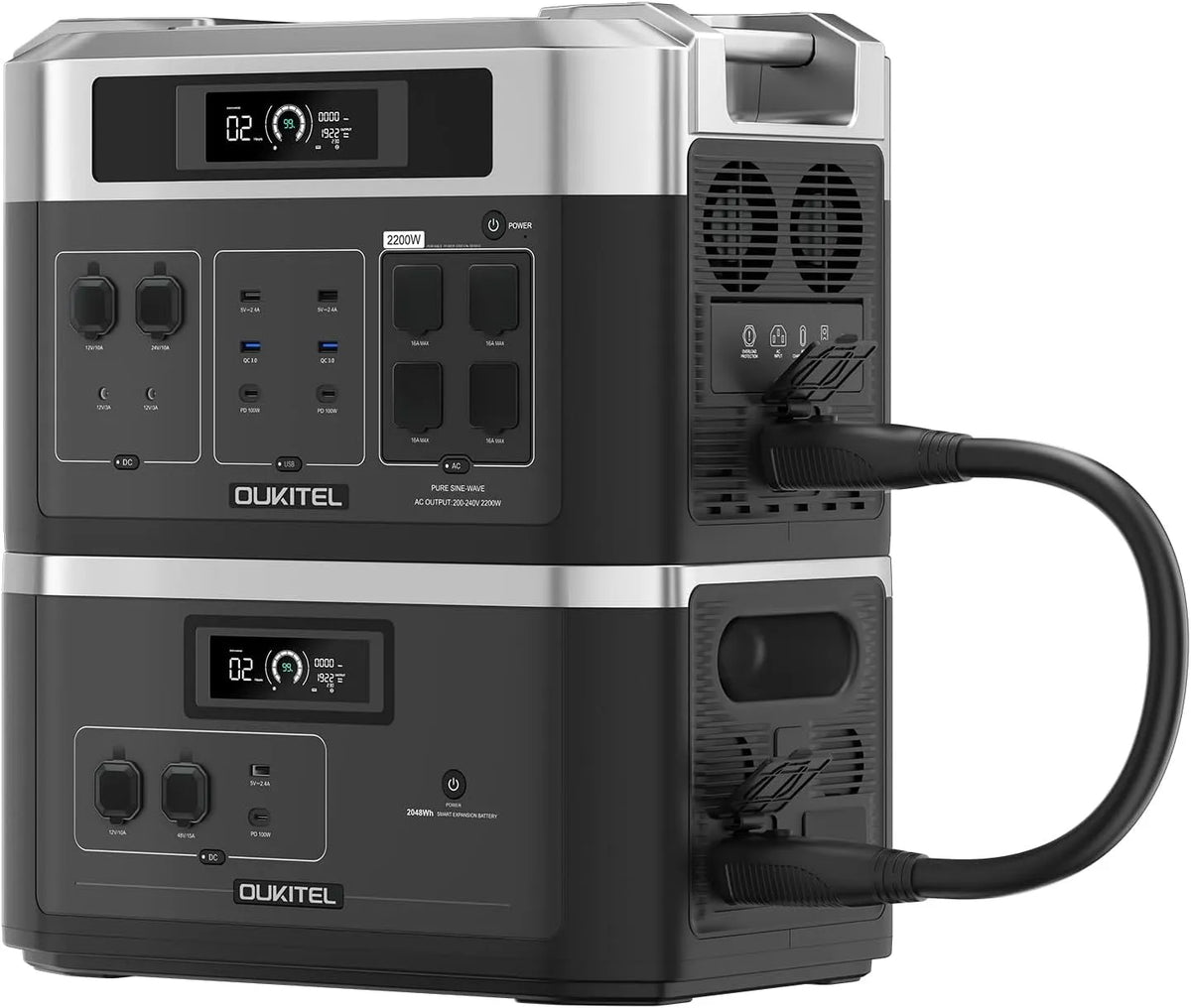Zonnepaneel B20000E LifePO4-accu met 2048Wh, 2200 W en zonne-energie