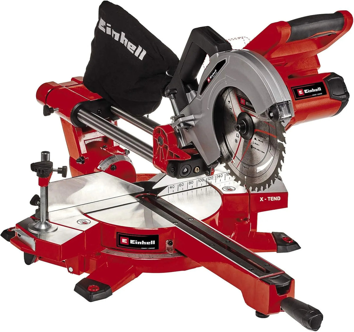 Einhell, 36 V, Ø 210 mm zaagblad, kantelbare zaagkop, max. 65 mm x 310 mm zaagdiepte/breedte, zonder accu, laser