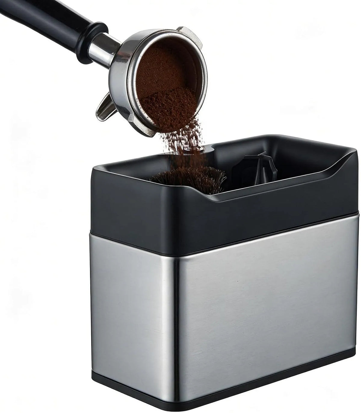 Machine, 58mm, zilveren afwerking, automatische reinigingsmachine voor koffiedik