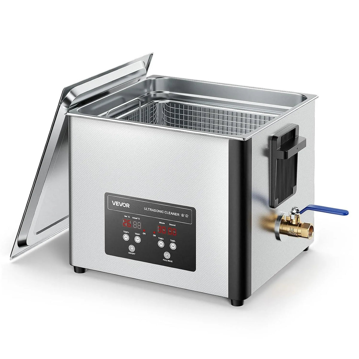 Ultrasoonreiniger, 15 l, 240 W RVS, 40 kHz industriële reinigingsmachine voor onderdelen