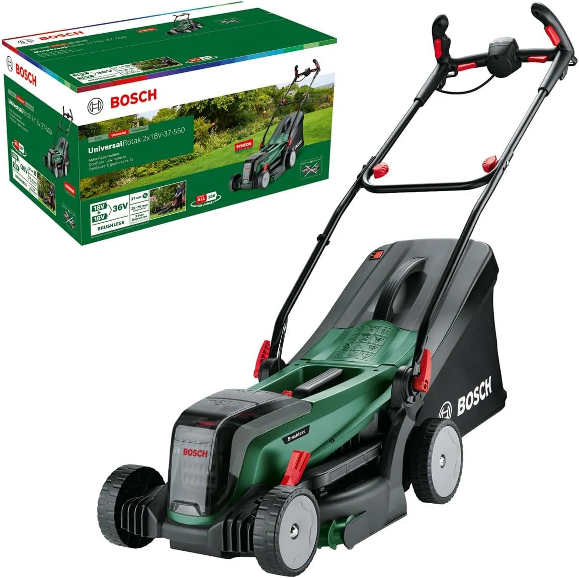 Maaier, x18V-37-550, 500 m2, 4,0 Ah, 2x18V, 18 Volt System, maaibreedte: 37 cm, zonder accu's