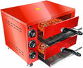 Inbouwoven met Elektrische Twee-Layer Countertop Oven, 30cm RVS Pizza Oven Met Verstelbare Temperatuur En 60 Mins Timer, Machine