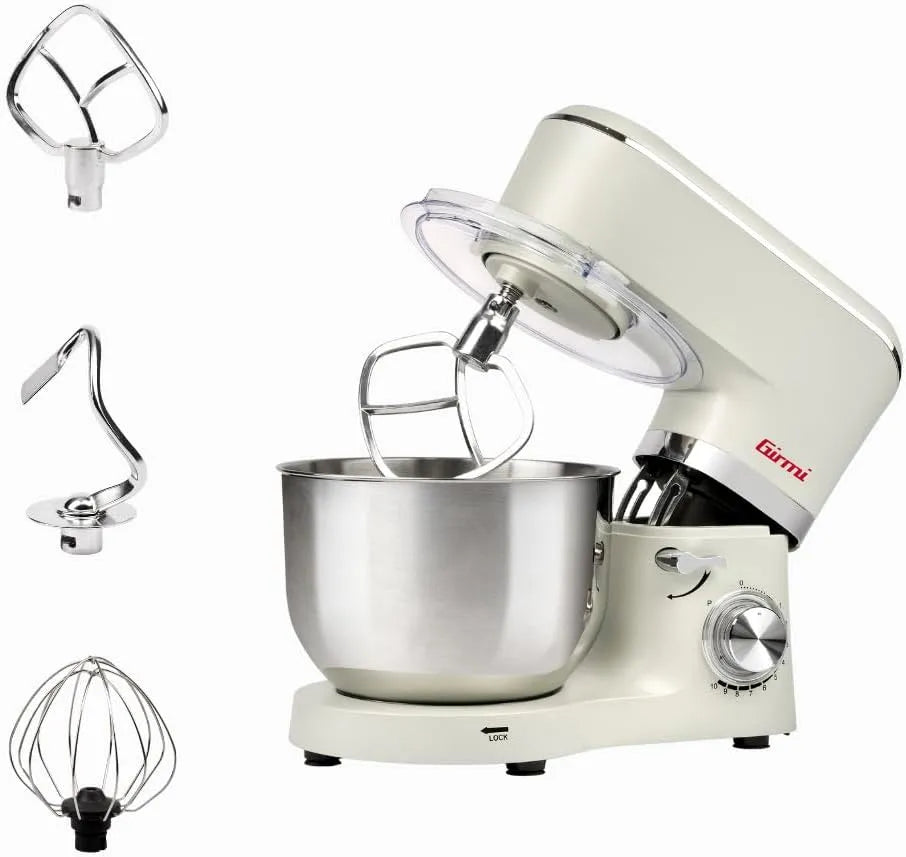 Machine IM47 met 2,4 kg, 1500 W, 10 snelheden, RVS, aluminium, accessoires inbegrepen en transparant