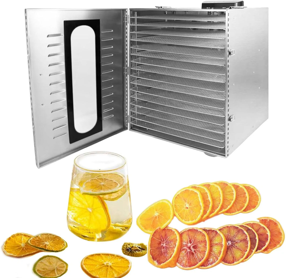 Droger met 1000 W, 220V, Timer, 14,9 inch, 14,5 inch, 30 minuten, 24 uur en 50DB