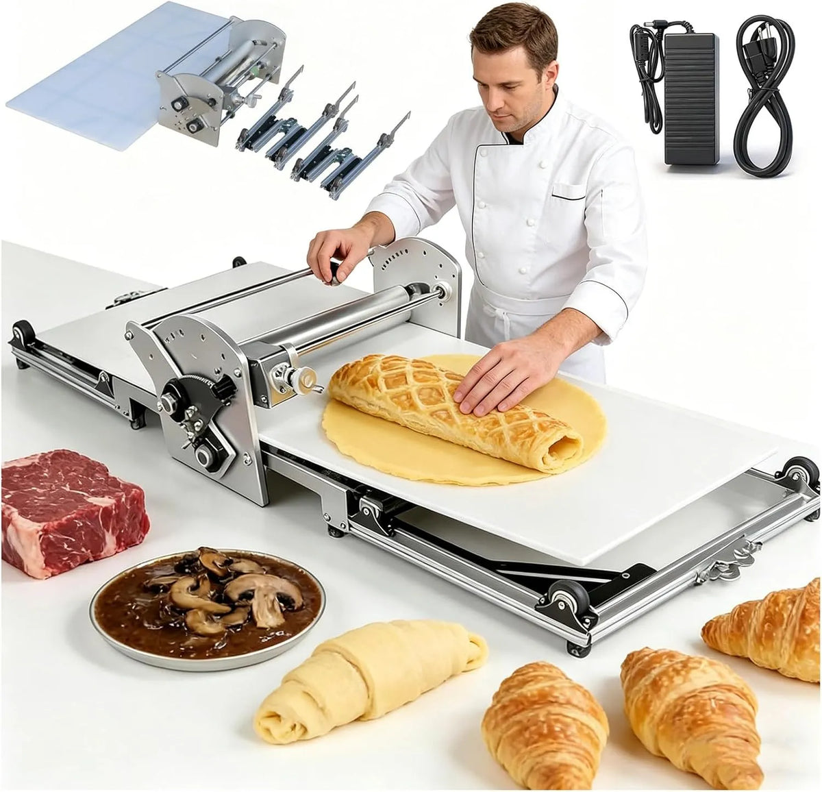 Machine met 100 x 45 cm, 130 x 57 x 23 cm, geluidsarme werking en RVS