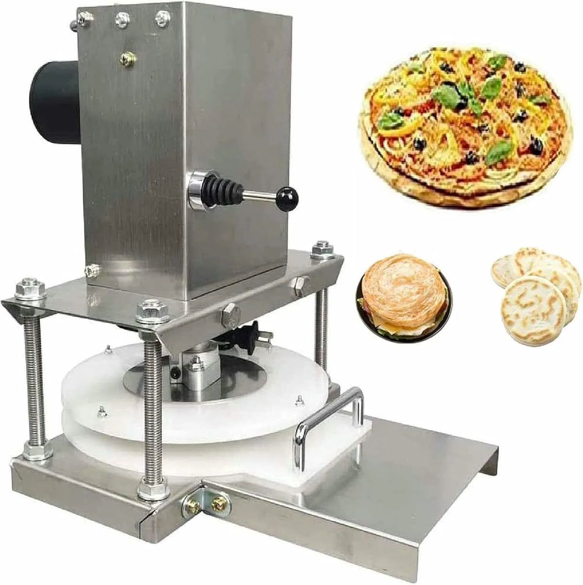 Dough Press Machine, Hoge Efficiëntie 400PCS/H, RVS voor zwaar gebruik Voor Professionele Pizza Maken