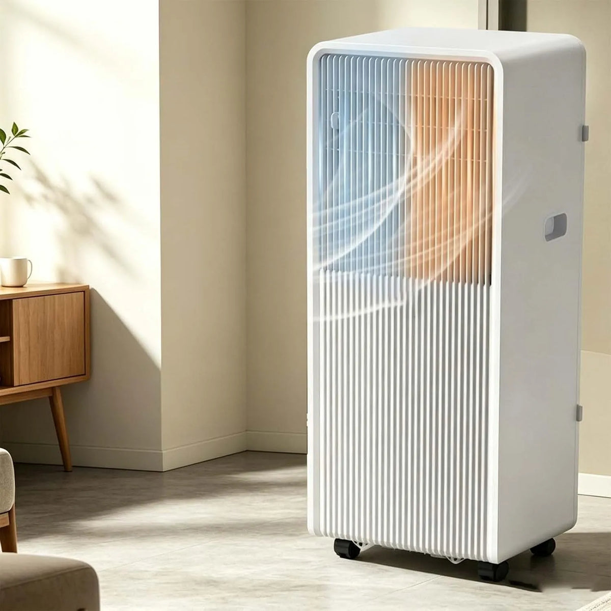 Mobiele airconditioner en Ventilator, 4-in-1, Stoffilter & 360° Zwenkwielen voor S, Omvormer Mobiele Airconditioner ventilator met Koeling, Verwarming