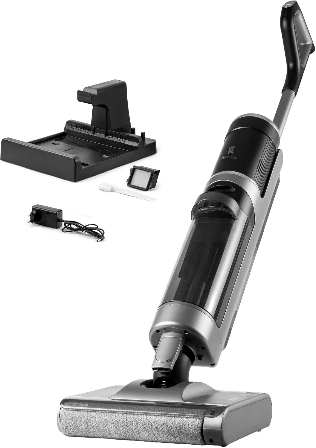 Vloerreiniger, Di4 Velluto Doppio Elektrische 2‐in‐1‐Vloerreiniger, 200 W Digitale Motor, 26 min Autonomie, Zuigt, Dweilt en Droogt, Zelfreiniging