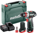 Lader, Metabo, 2 x accu 2.0 Ah, borstelloos, snelspanboorhouder, compact en krachtig voor doe-het-zelvers en professionals, Incl. bithouder, oplader