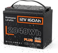 HumsiENK 12V 160Ah LiFePO4 Accu LiFePO4 met 12V, 2048Wh, 100A, 1920 W en zonne-energie