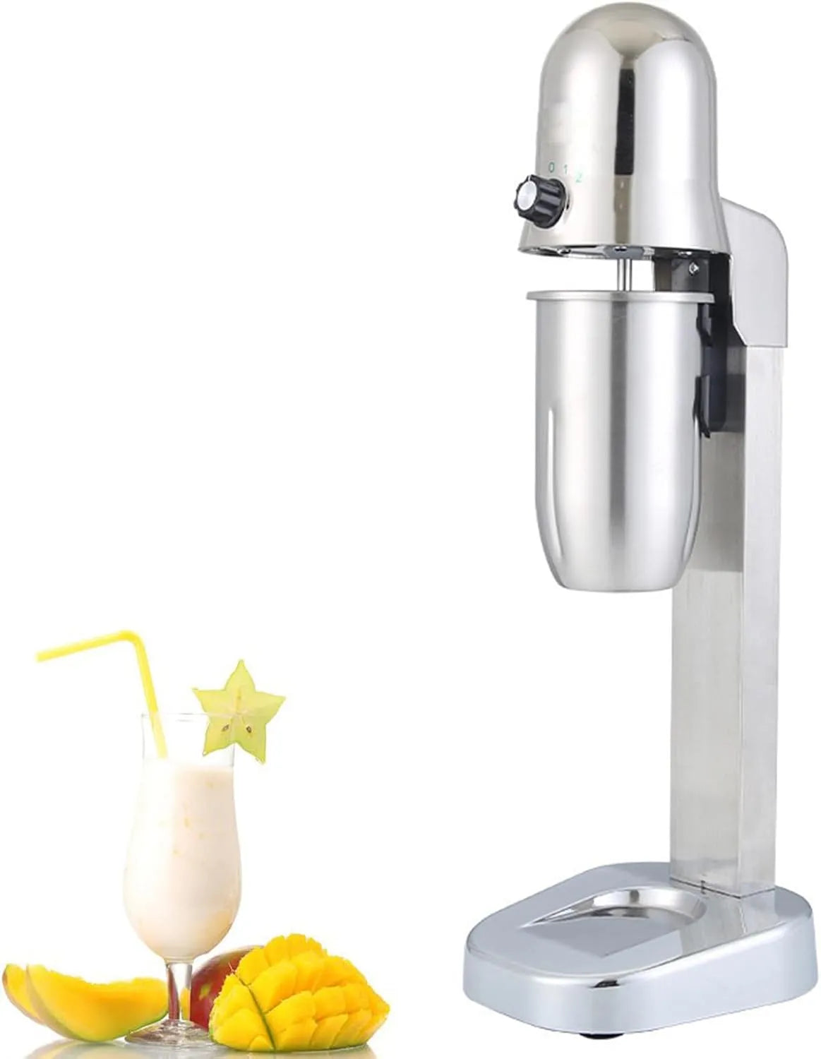 Commerciële Milkshake Machine met 180 W, 650ml, 18000 RPM, 1-3 cm, 24 uur en RVS