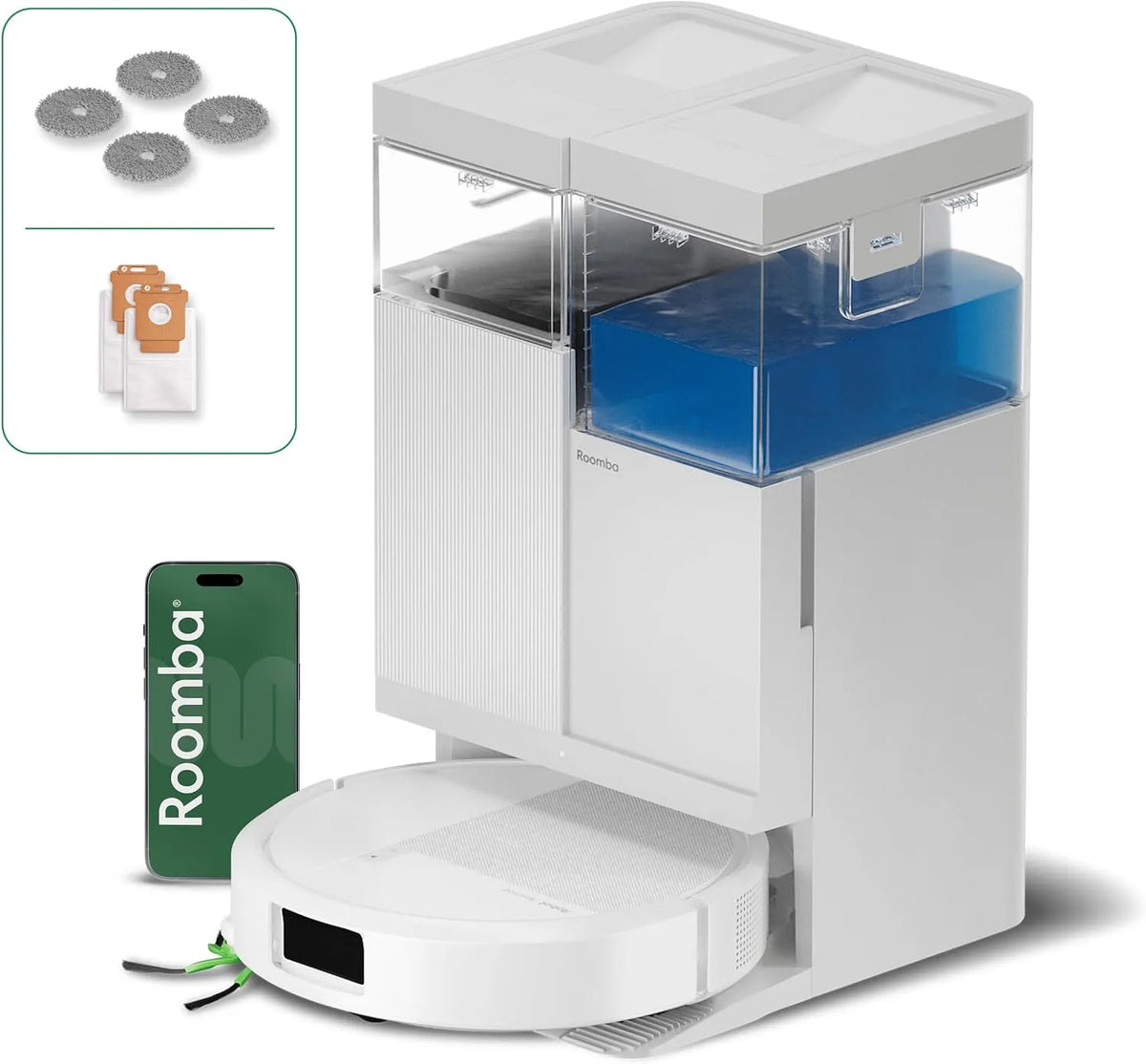 Dweilpads met Wit, Roomba Plus 515 Combo Robot + AutoWashTM Dock