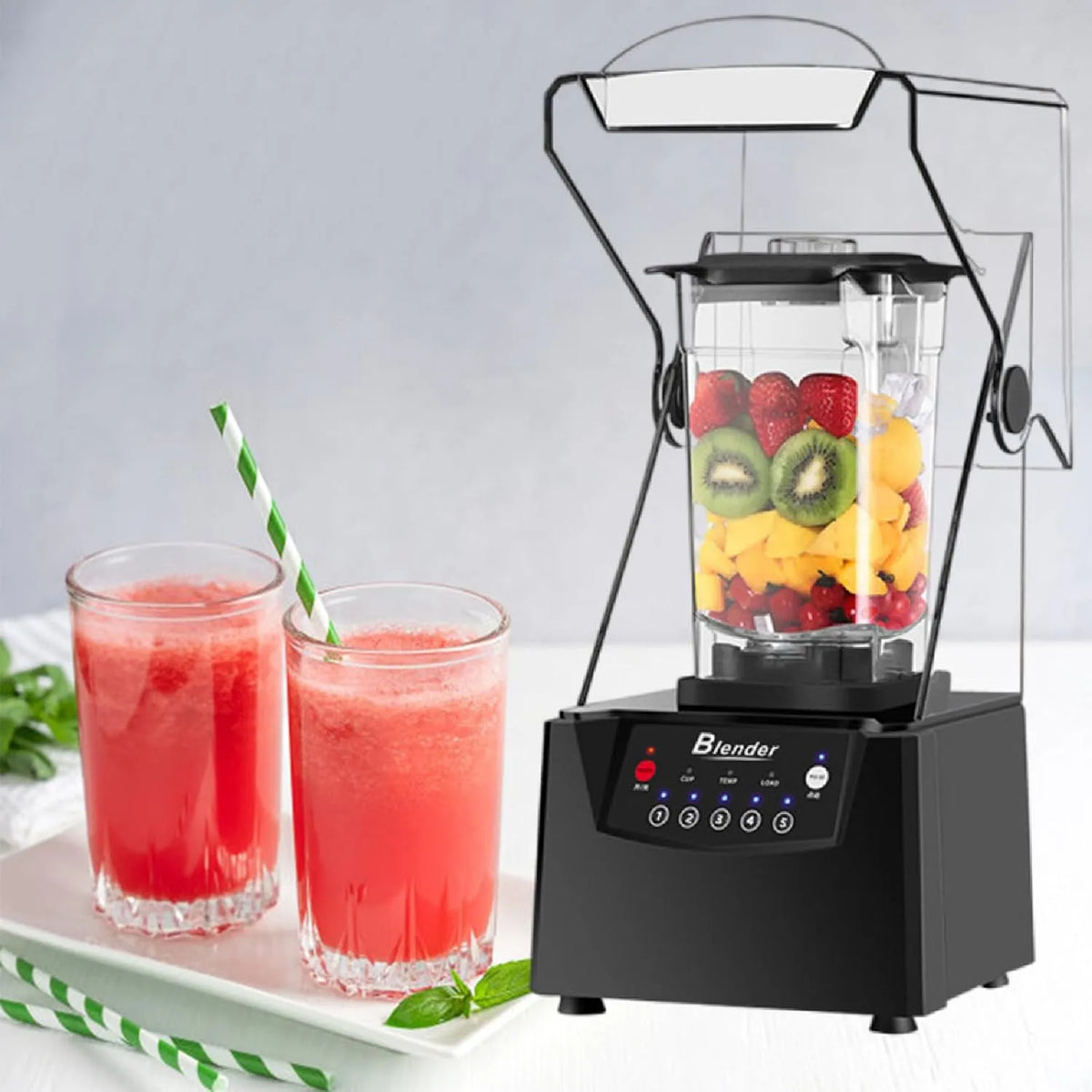 Blender, Professionele CommerciëLe, Zelfreinigend,220V, Bevroren Dranken, 2200 W