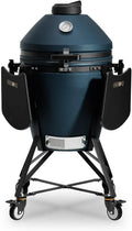 Barbecue met 56 cm, blauw, gietijzeren uitvoering en keramisch element
